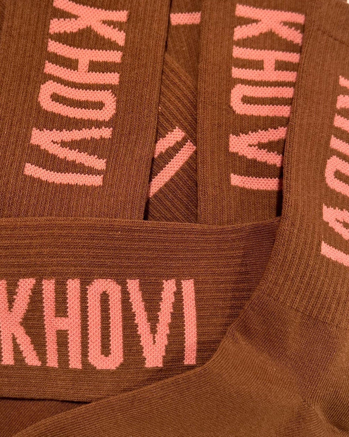 KHOVI Socks - Brown & Pink