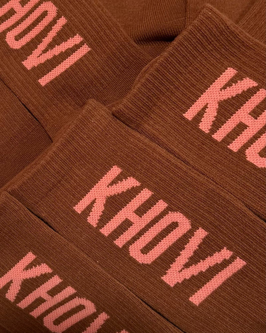 KHOVI Socks - Brown & Pink
